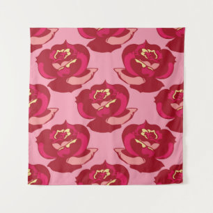 Seamless pattern gold burgundy roses vintage beaut tapestry