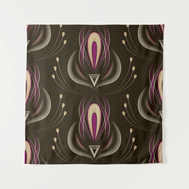 Seamless pattern graphic ornament. Floral stylish  Tapestry (Front)