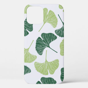 Seamless pattern Green ginkgo biloba iPhone 12 Case