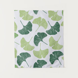 Seamless pattern Green ginkgo biloba  Tapestry