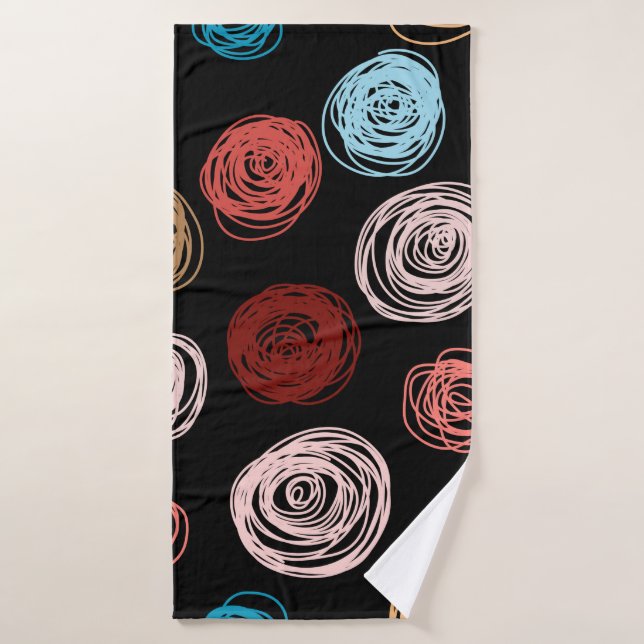 Seamless pattern hand drawn abstract dots. Backgro Bath Towel (Bath Towel)