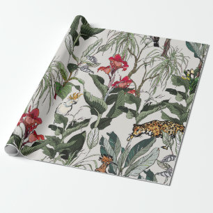 Seamless Pattern Hand Drawn Botanical Illustration Wrapping Paper