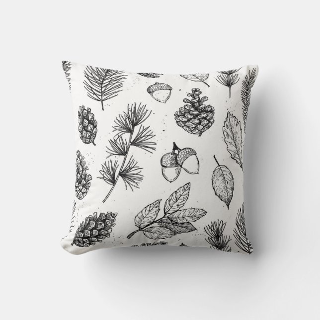 Seamless pattern. Hand drawn vintage illustrations Cushion (Front)