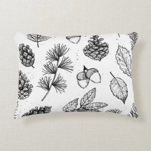 Seamless pattern. Hand drawn vintage illustrations Decorative Cushion