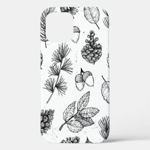 Seamless pattern. Hand drawn vintage illustrations iPhone 12 Case
