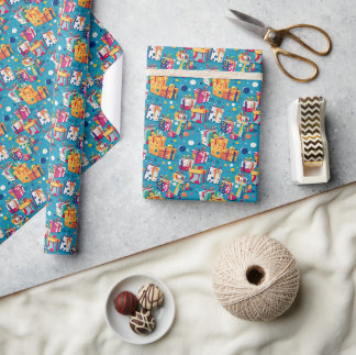Seamless Pattern Happy Birthday Party Wrapping Paper