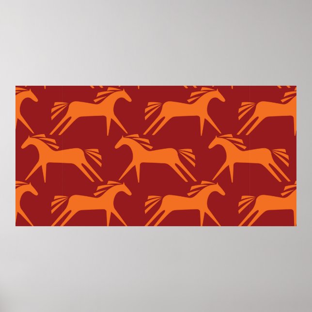 Seamless pattern horses poster (Front)