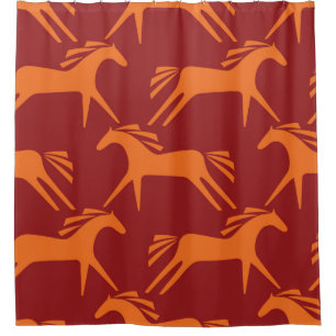 Seamless pattern horses shower curtain