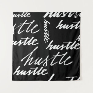 Seamless pattern hustle text grunge music handwrit tapestry