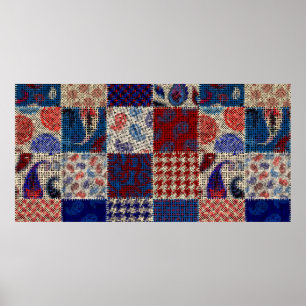 Seamless pattern. Imitation of a patchwork pattern Poster