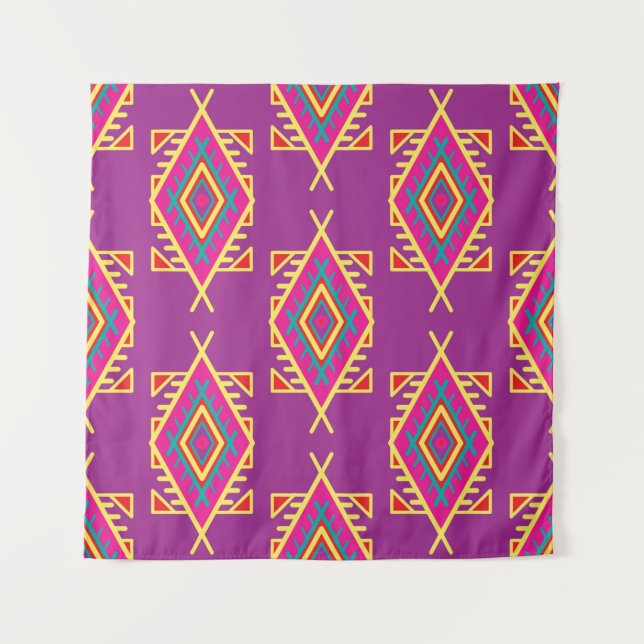 Seamless pattern in boho style. Ethnic ornament. T Tapestry (Front)