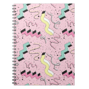 Seamless pattern in bright abstract retro style notebook
