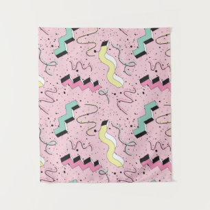Seamless pattern in bright abstract retro style tapestry