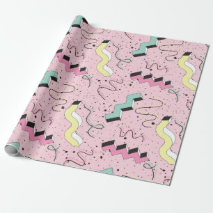 Seamless pattern in bright abstract retro style wrapping paper