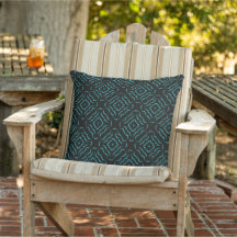 Seamless Pattern In Bright Turquoise On Black