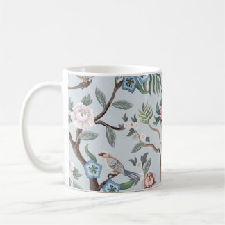 Seamless pattern in chinoiserie style with peonies coffee mug