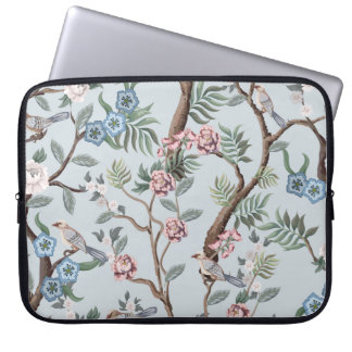 Seamless pattern in chinoiserie style with peonies laptop sleeve