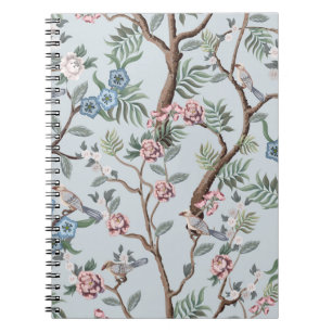 Seamless pattern in chinoiserie style with peonies notebook