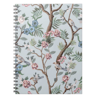 Seamless pattern in chinoiserie style with peonies notebook