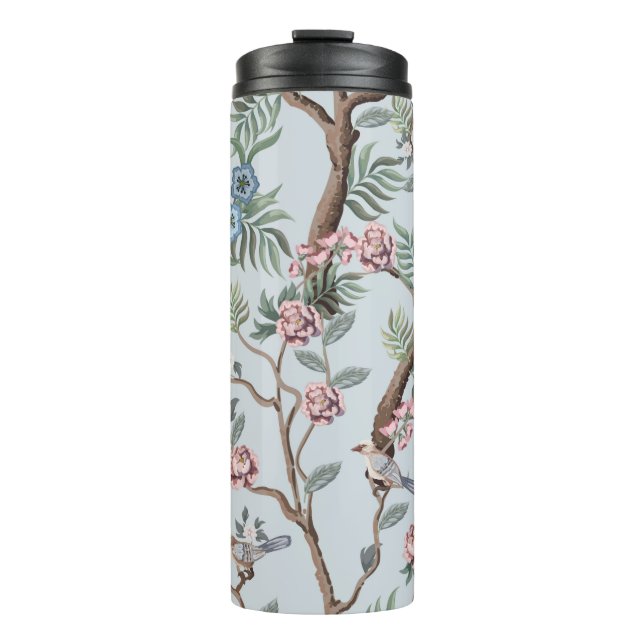 Seamless pattern in chinoiserie style with peonies thermal tumbler (Front)