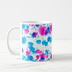 Seamless pattern in grunge style with stains water coffee mug