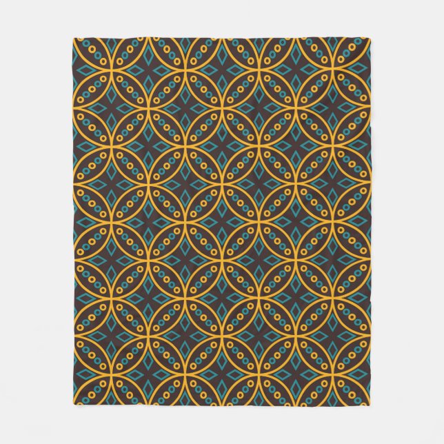 Seamless pattern in Indonesian batik style on the  Fleece Blanket (Front)