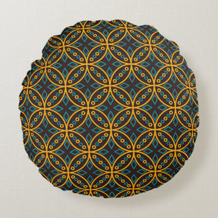 Seamless pattern in Indonesian batik style on the  Round Cushion