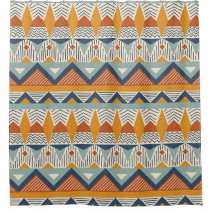 Seamless pattern in navajo style shower curtain