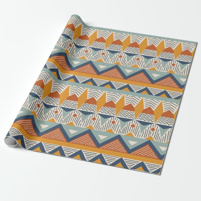 Seamless pattern in navajo style wrapping paper (Unrolled)