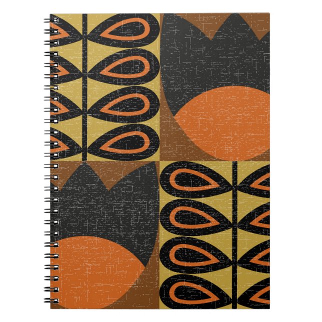 seamless pattern in scandinavian design style. Ret Notebook (Front)