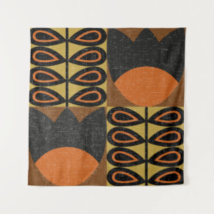 seamless pattern in scandinavian design style. Ret Tapestry