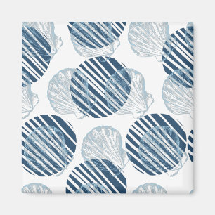 Seamless pattern in trendy colors with seashells magnet