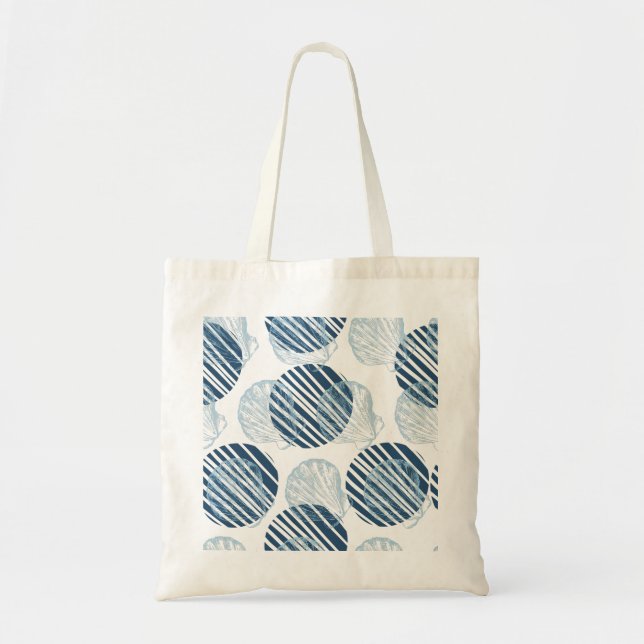 Seamless pattern in trendy colours with seashells tote bag (Front)