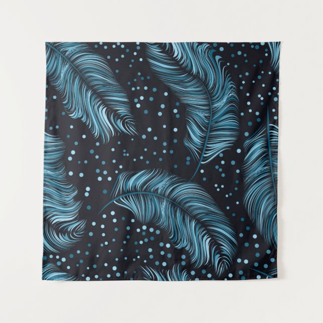 Seamless pattern, infinite texture. dark feather b tapestry (Front)