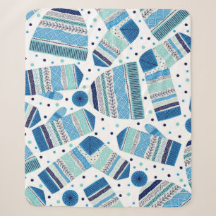 Seamless pattern. Knitted mittens, caps and wool s Sherpa Blanket
