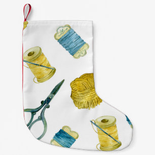 Seamless pattern knitting small christmas stocking
