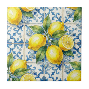 Seamless Pattern Lemons and Diamonds Tile