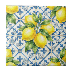 Seamless Pattern Lemons and Diamonds Tile