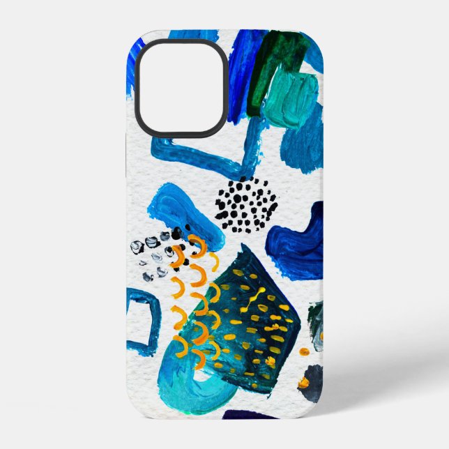 Seamless pattern made by hand drawn paint strokes. iPhone case (Back)
