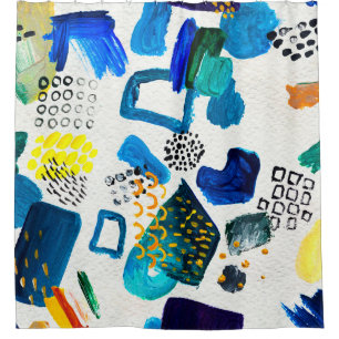 Seamless pattern made by hand drawn paint strokes. shower curtain