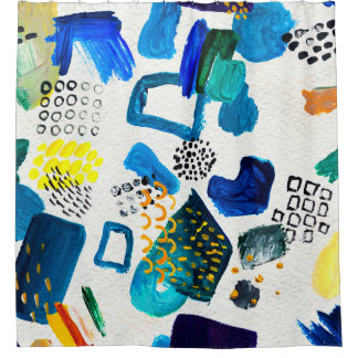 Seamless pattern made by hand drawn paint strokes. shower curtain