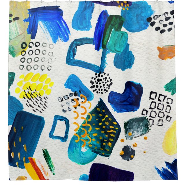 Seamless pattern made by hand drawn paint strokes. shower curtain (Front)