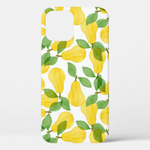 Seamless pattern made of pears with leaves iPhone 12 case