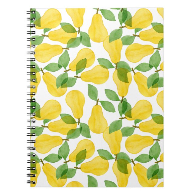 Seamless pattern made of pears with leaves notebook (Front)