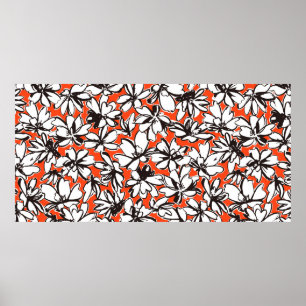 Seamless pattern material of an abstract flower,  poster