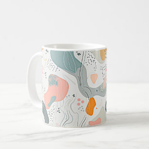 Seamless Pattern Memphis Style Design, white Backg Coffee Mug