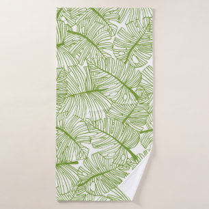Seamless pattern Monstera leaves background. Flora Bath Towel