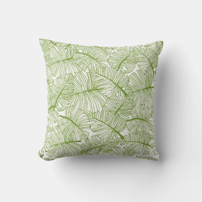 Seamless pattern Monstera leaves background. Flora Cushion (Front)