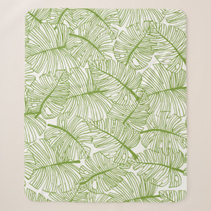 Seamless pattern Monstera leaves background. Flora Sherpa Blanket