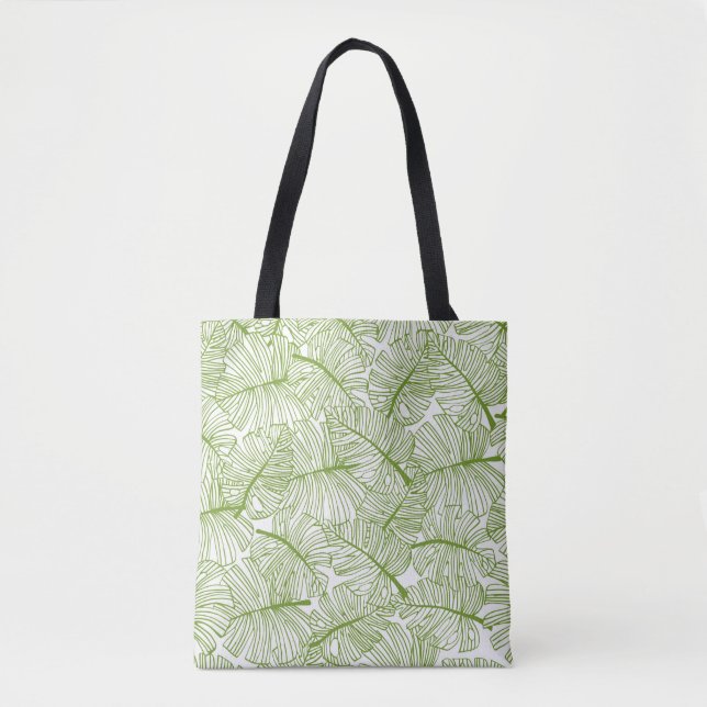 Seamless pattern Monstera leaves background. Flora Tote Bag (Front)